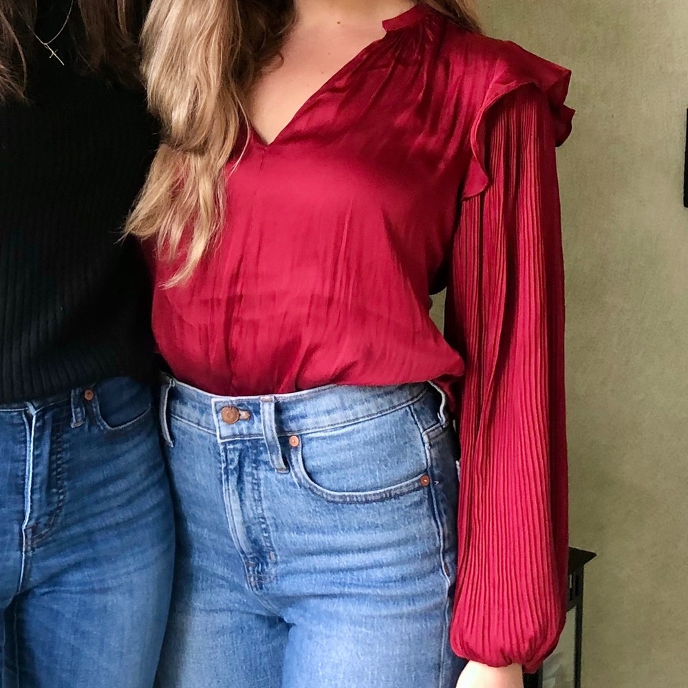 Silk Red Blouse from Anthropologie